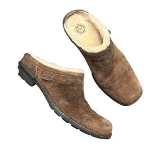 Ugg Brown Suede Shoreham Comfort Slip On Clog 7
